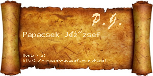 Papacsek József névjegykártya